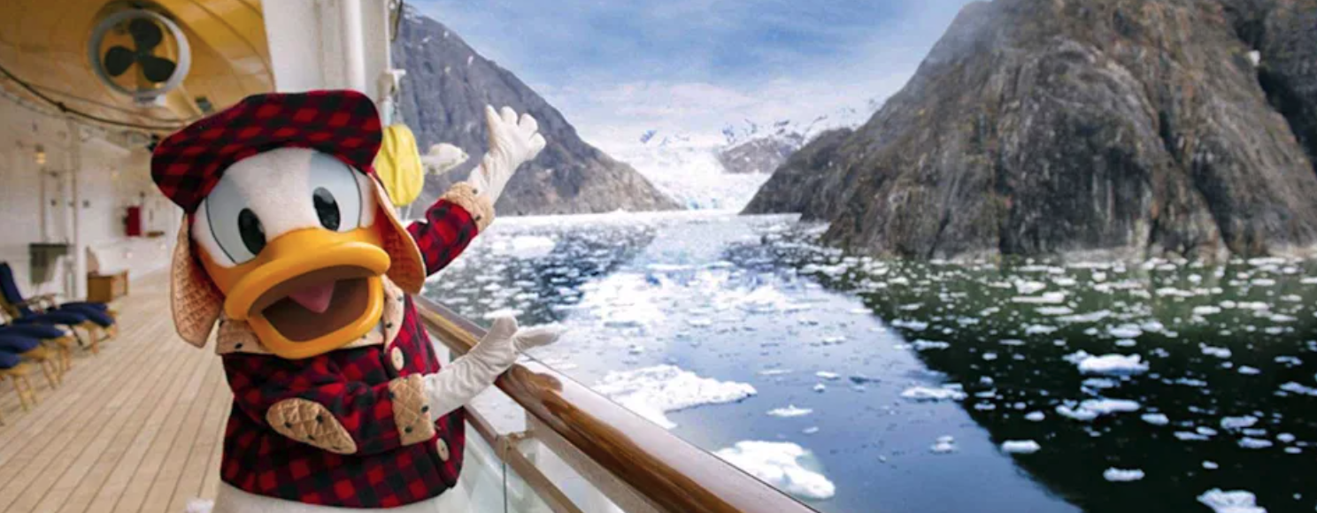 Donald Duck on the Disney Wonder in Alaska